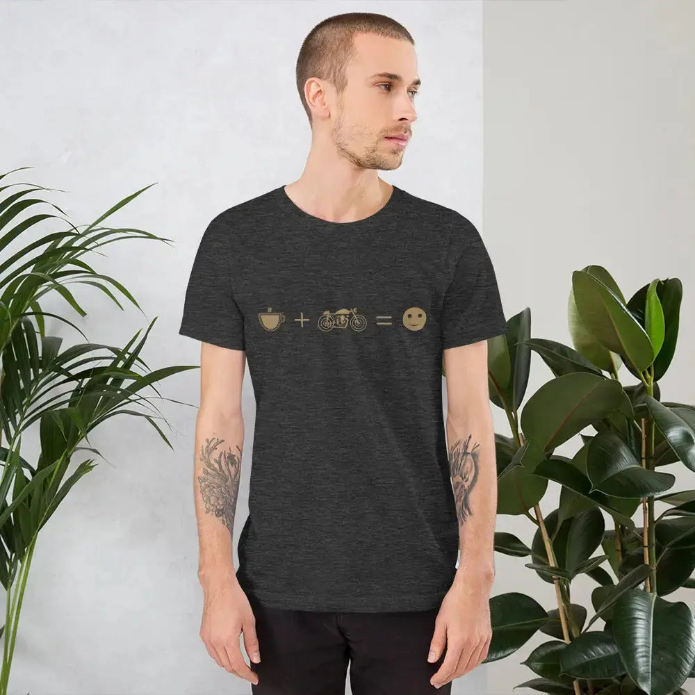 Coffee + Motorcycle = Happy  t-shirt - DAX Cafe Racer